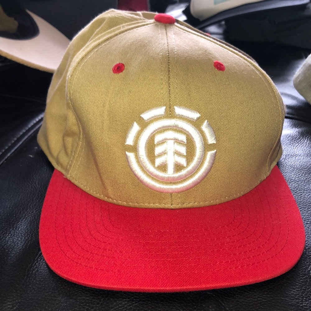 Element Red and Tan SnapBack Flat Rim